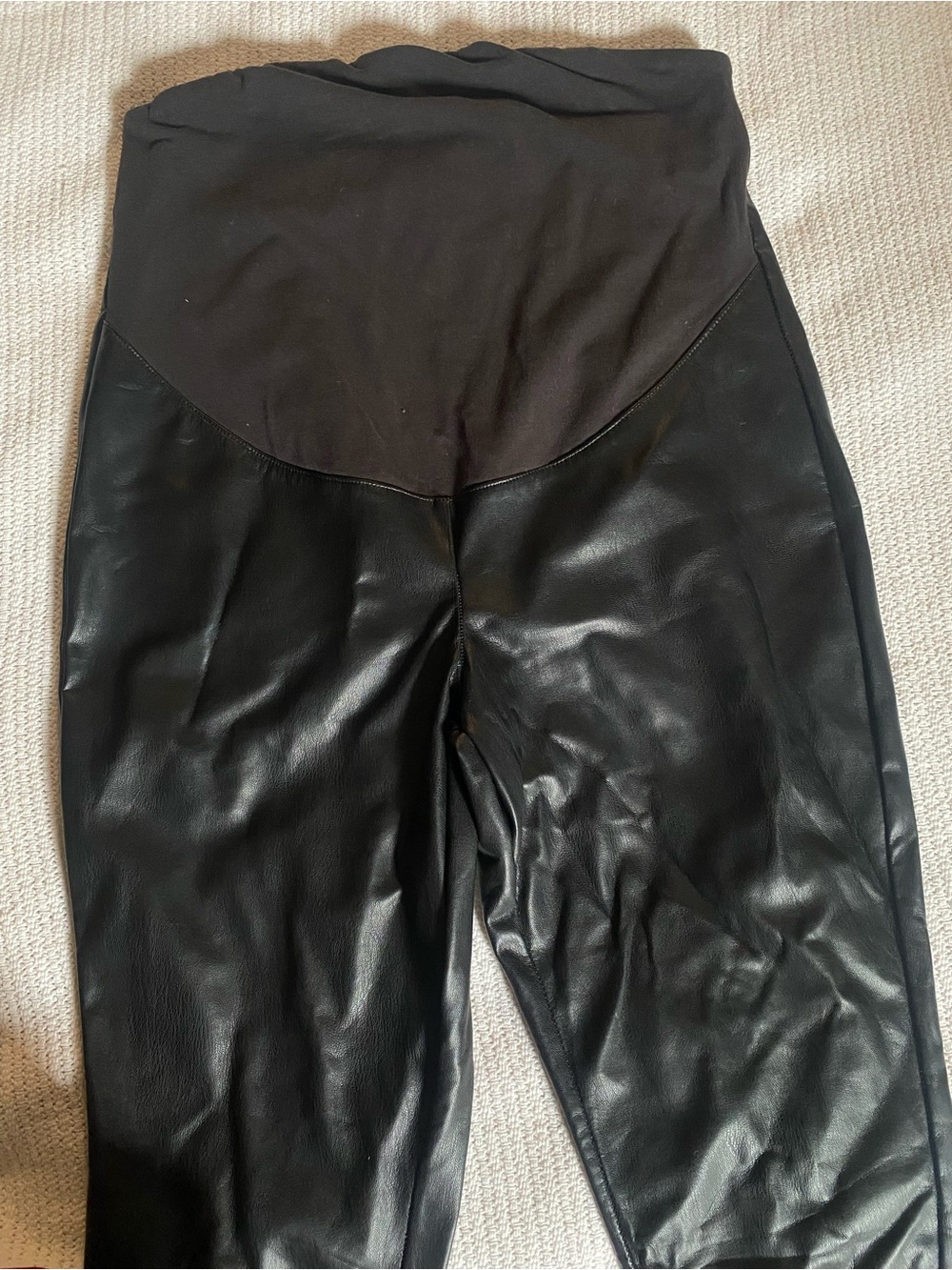 H&M Maternity Black Faux Leather Leggings